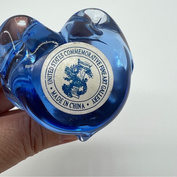 Vintage Light Blue Art Glass Koala Teddy Bear Paperweight 3.5" Sculpture Figure - Picture 3 of 5